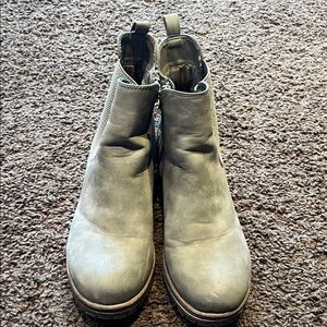 Maurices Olive Gray Chelsea Ankle Boots